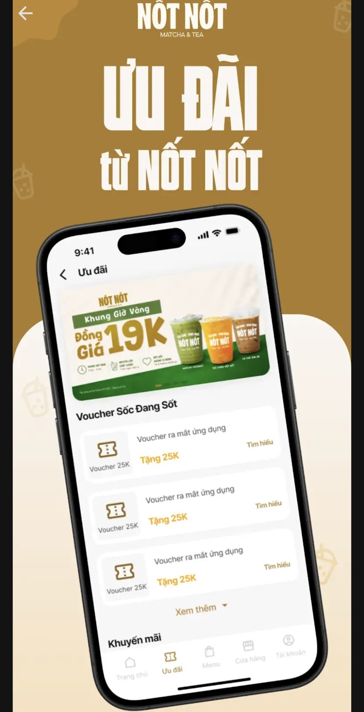 Nốt Nốt membership app offers screen